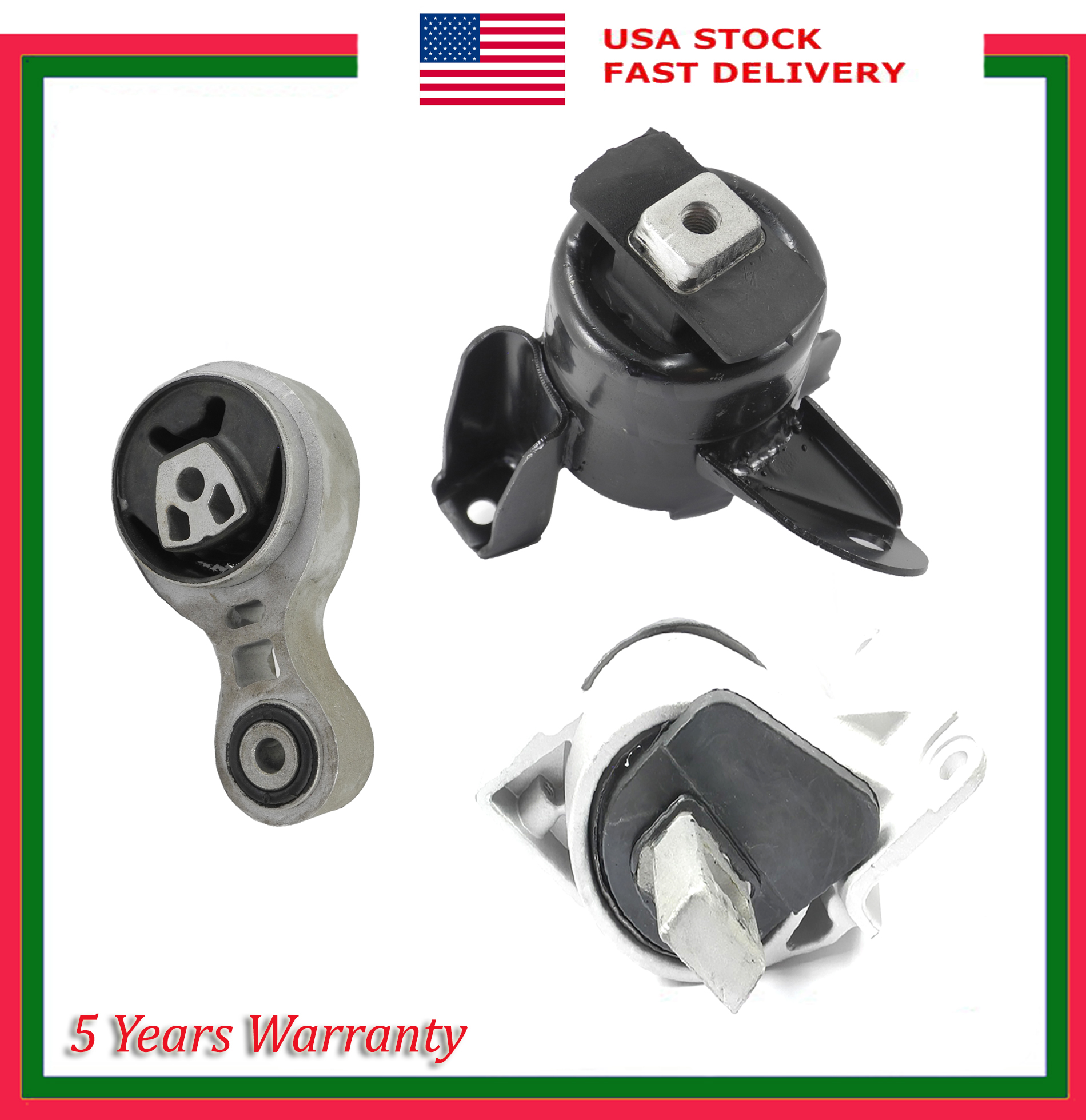 4431 5556 5474 Set 3 Motor & Manual Trans Mount For 20102012 Ford
