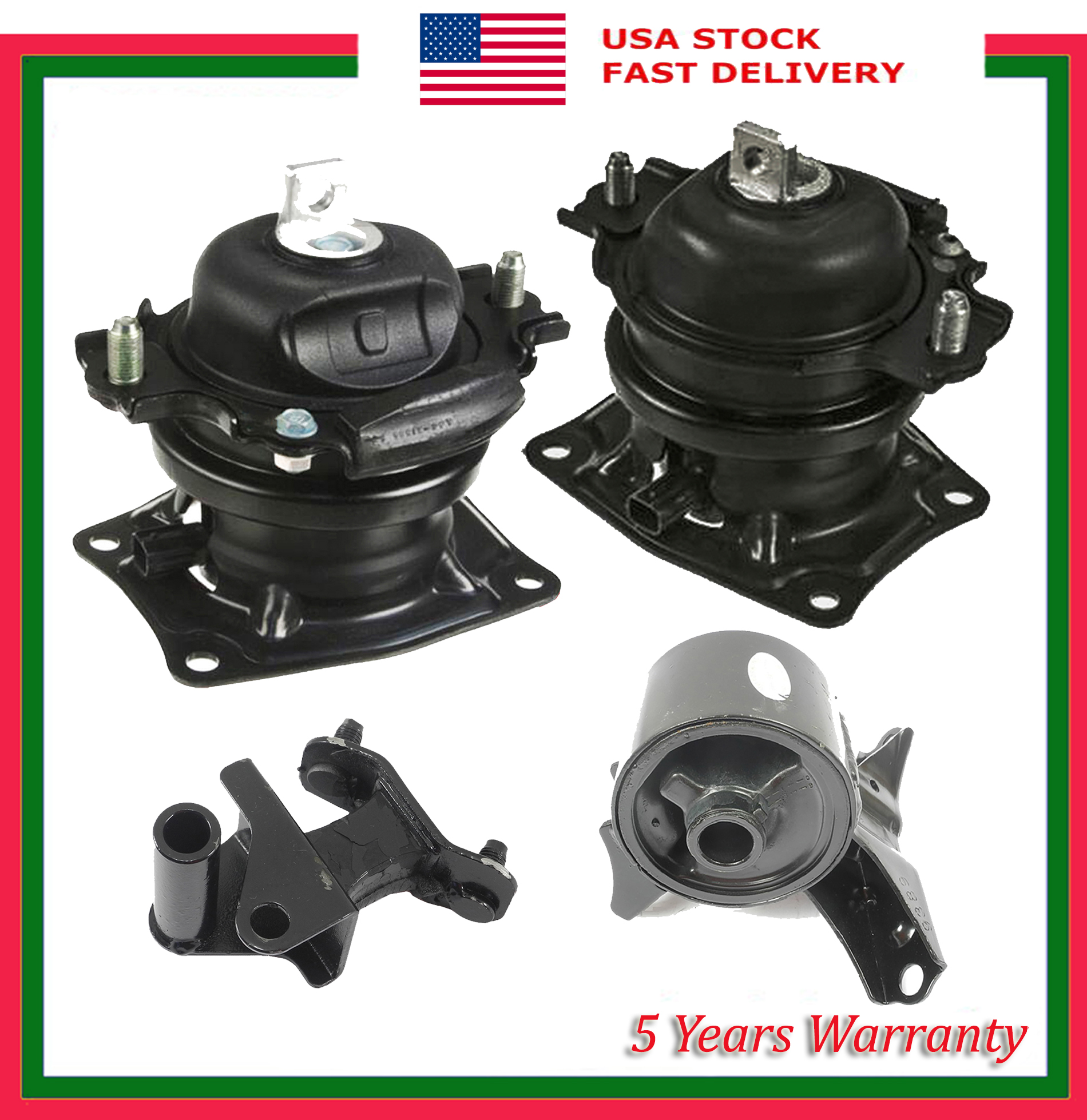 Set 4PCS Engine Motor & Automatic Trans Mount For Honda Pilot 3.5L FWD