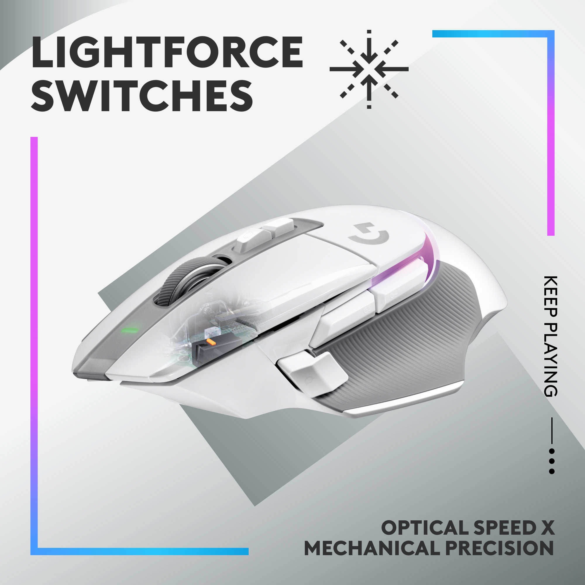 Logitech G502 X Plus Lightspeed Wireless Optical Mouse - White - 第 2/6 張圖片