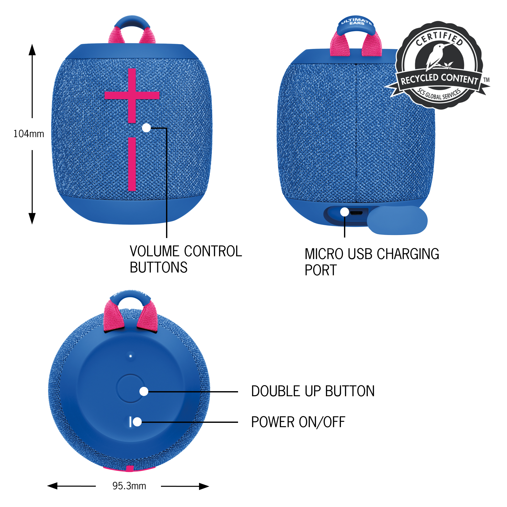 Ultimate Ears WONDERBOOM 3, Small Portable Wireless Bluetooth Speaker