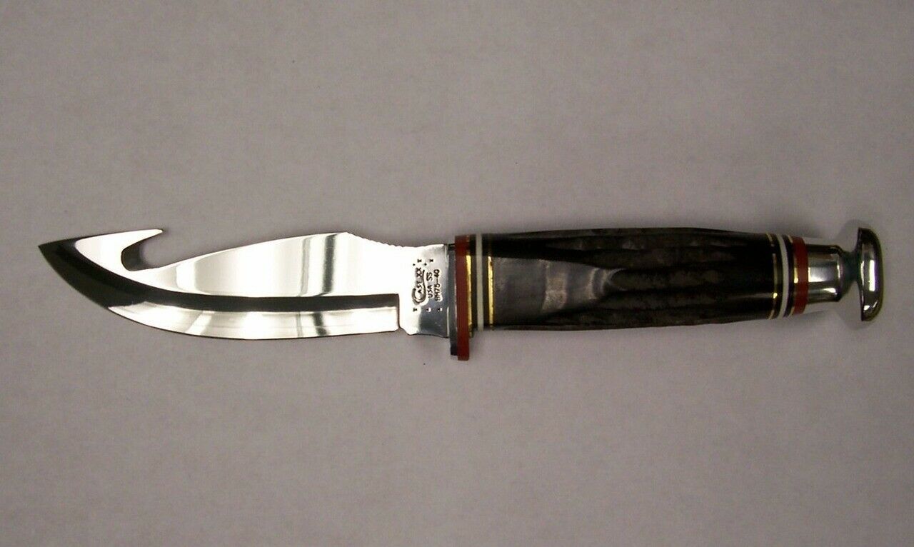 Case XX 17914 Buffalo Horn Handle Hunter Knife With Sheath eBay