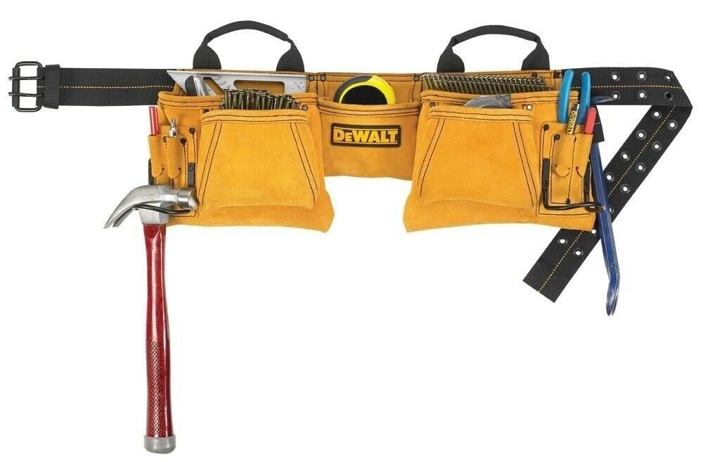 DeWalt DG5372 12 Pocket Suede Carpenter's Apron Tool Belt eBay