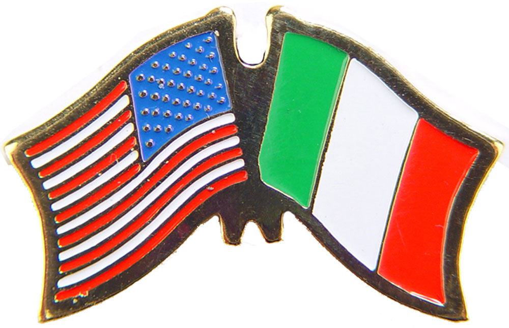 Banderas cruzadas internacionales de Estados Unidos - Obra de arte original, PIN diseñado por expertos - 1,125" - Imagen 16 de 46