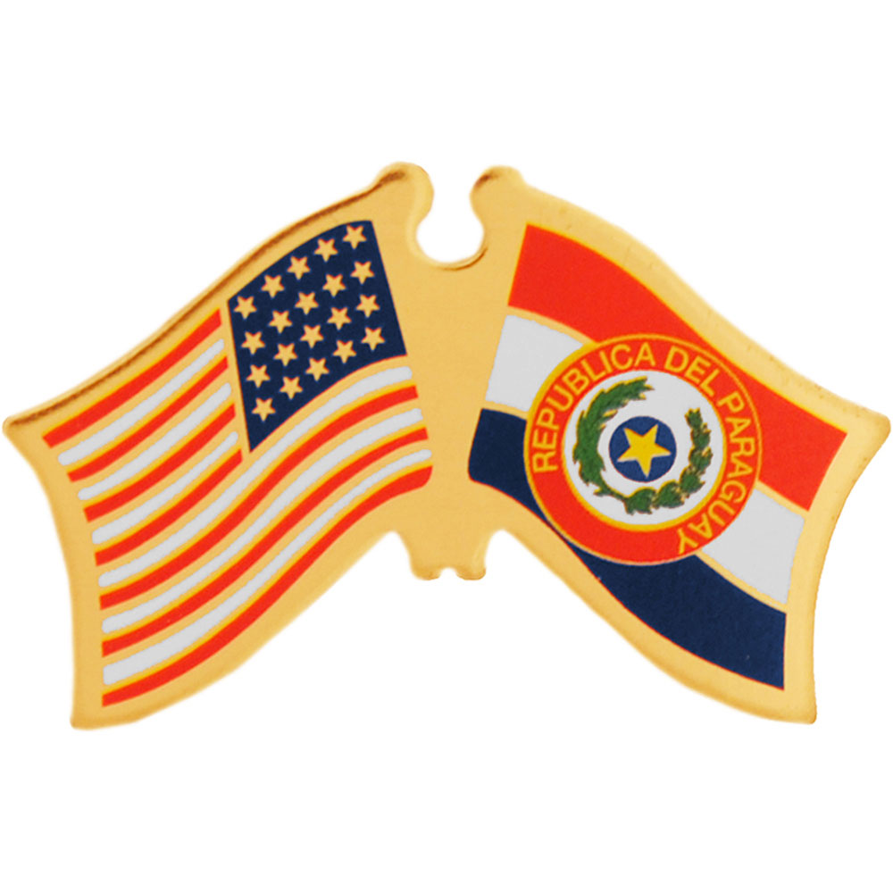 Banderas cruzadas internacionales de Estados Unidos - Obra de arte original, PIN diseñado por expertos - 1,125" - Imagen 28 de 46