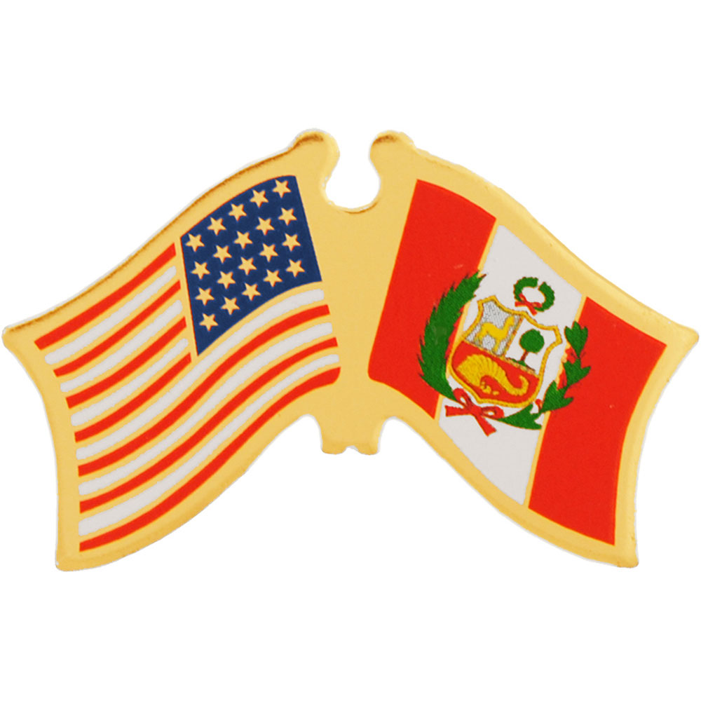 Banderas cruzadas internacionales de Estados Unidos - Obra de arte original, PIN diseñado por expertos - 1,125" - Imagen 29 de 46