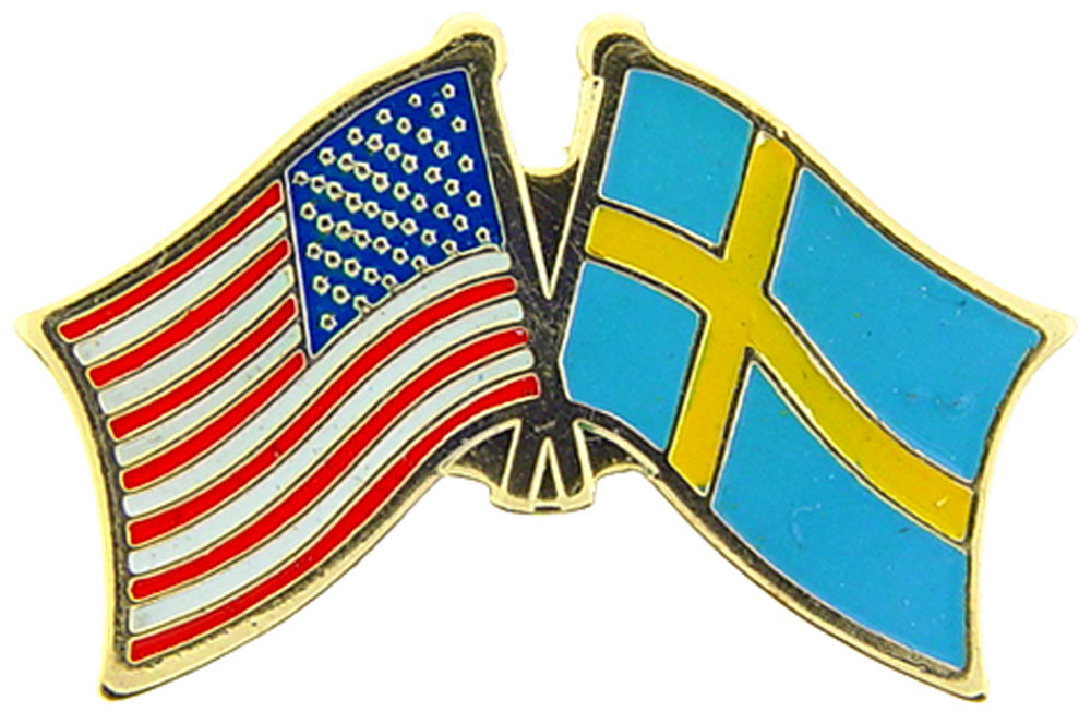 Banderas cruzadas internacionales de Estados Unidos - Obra de arte original, PIN diseñado por expertos - 1,125" - Imagen 37 de 46