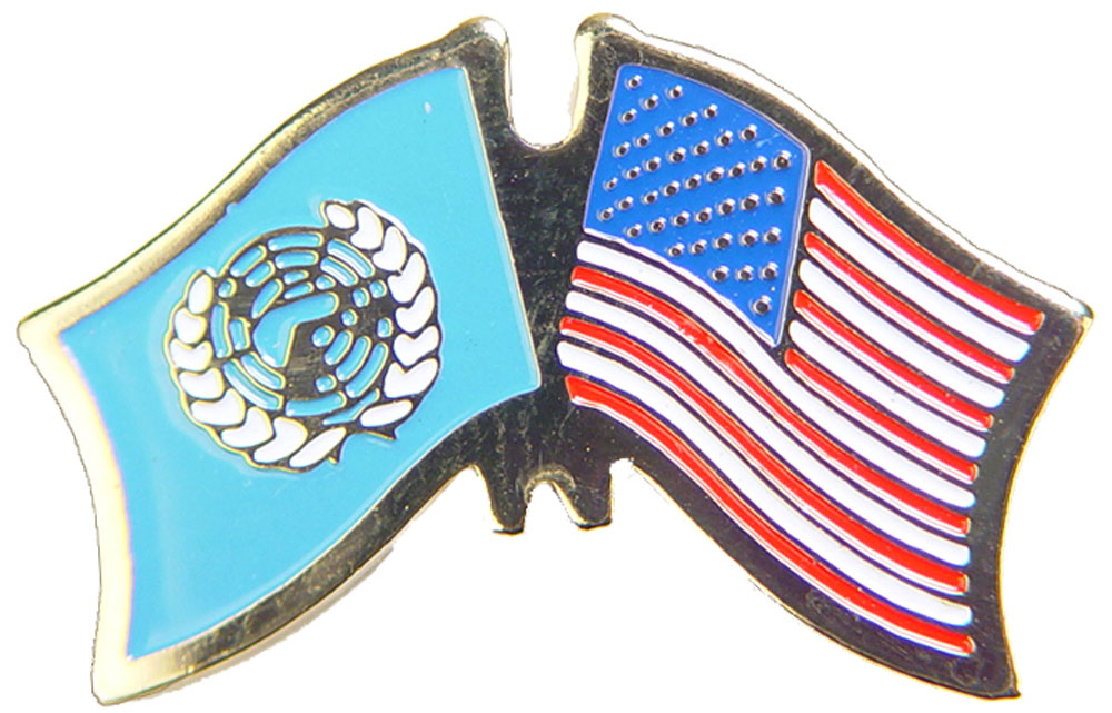 Banderas cruzadas internacionales de Estados Unidos - Obra de arte original, PIN diseñado por expertos - 1,125" - Imagen 41 de 46