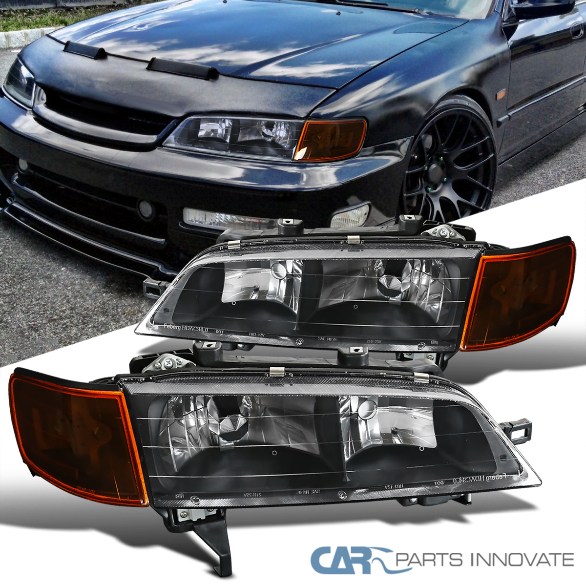 REPLACEMENT HEADLIGHT HEAD /& SIGNAL LAMP LEFT FOR 1994 1995 HONDA ACCORD