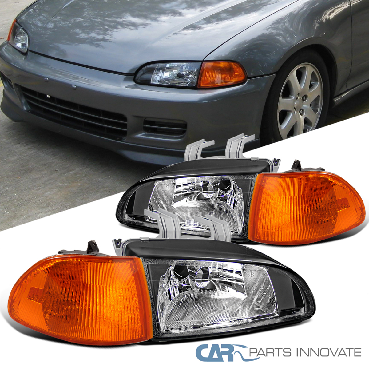 Fits 1992-1995 Honda Civic EH EG EJ 4Dr Sedan Black
