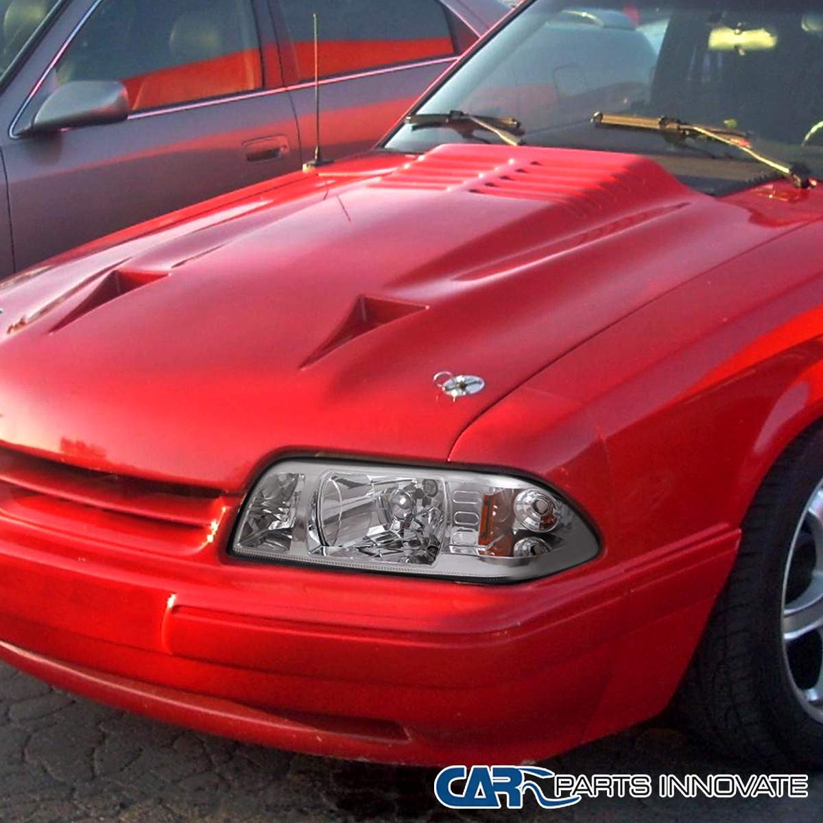 thumbnail image 2 of Black Housing Headlight Assembly Set For 1987-1993 Ford Mustang GT - 1-Piece Style 2 of 13