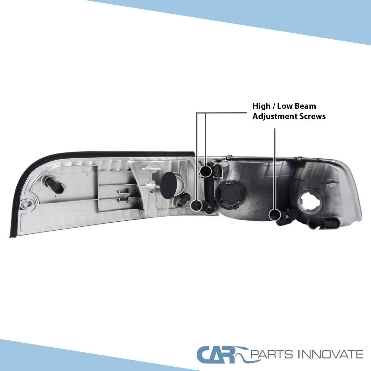 thumbnail image 2 of Clear Headlight Assembly Pair For 1998-2011 Ford Crown Victoria, Left & Right, Chrome Housing, DOT/SAE Certified 2 of 2