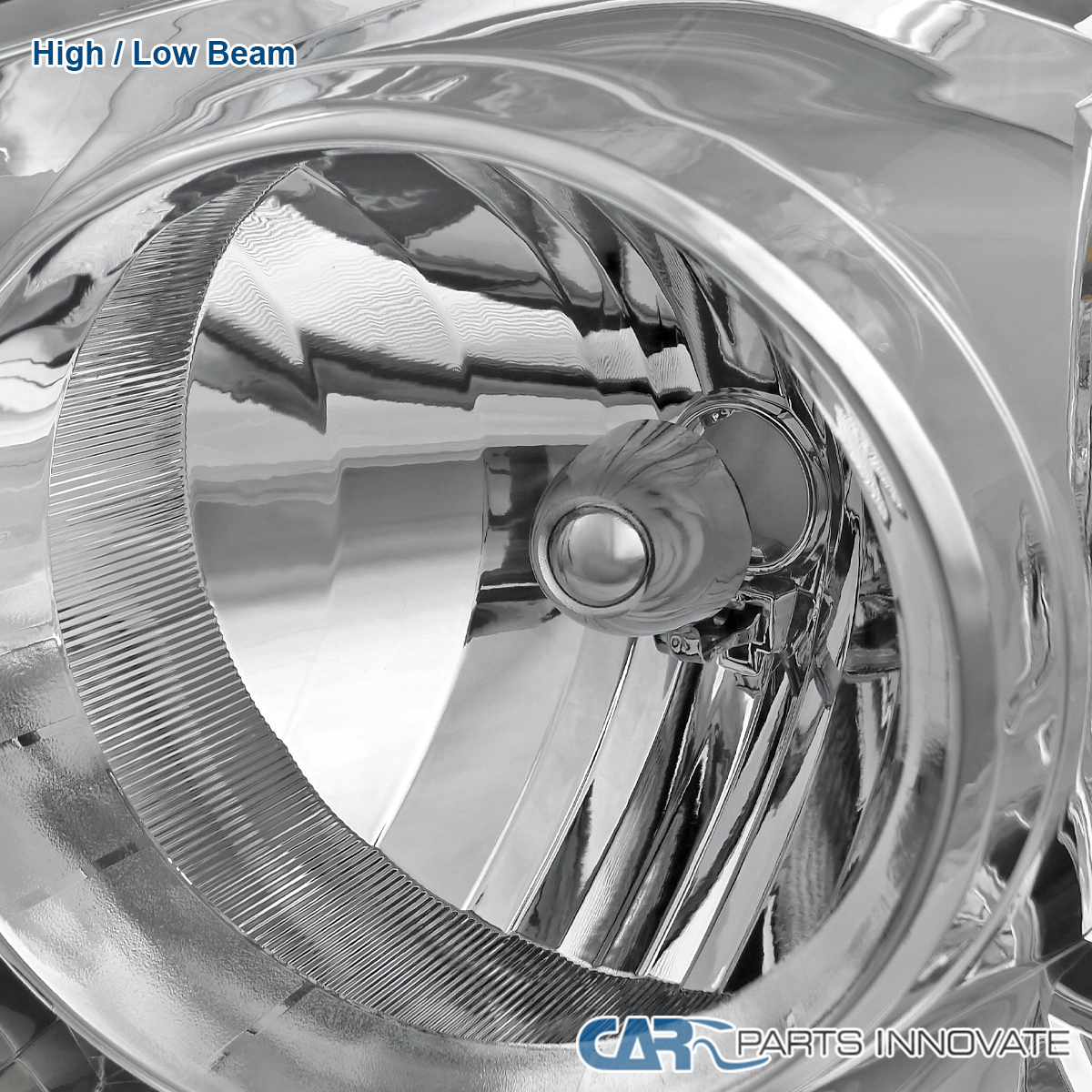 Carpartsinnovate Headlights For 2006-2008 Dodge Ram 1500/2500/3500 – Chrome Housing, Clear Lens, Pair