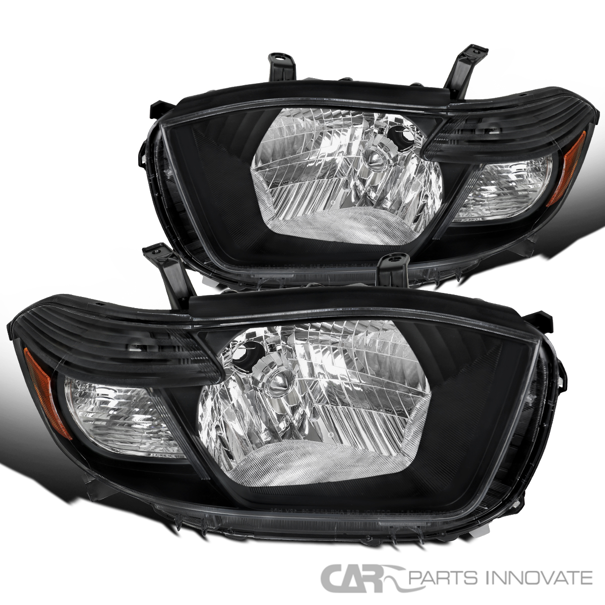 Black Fits 2008-2010 Toyota Highlander Japan Built Headlights L+R