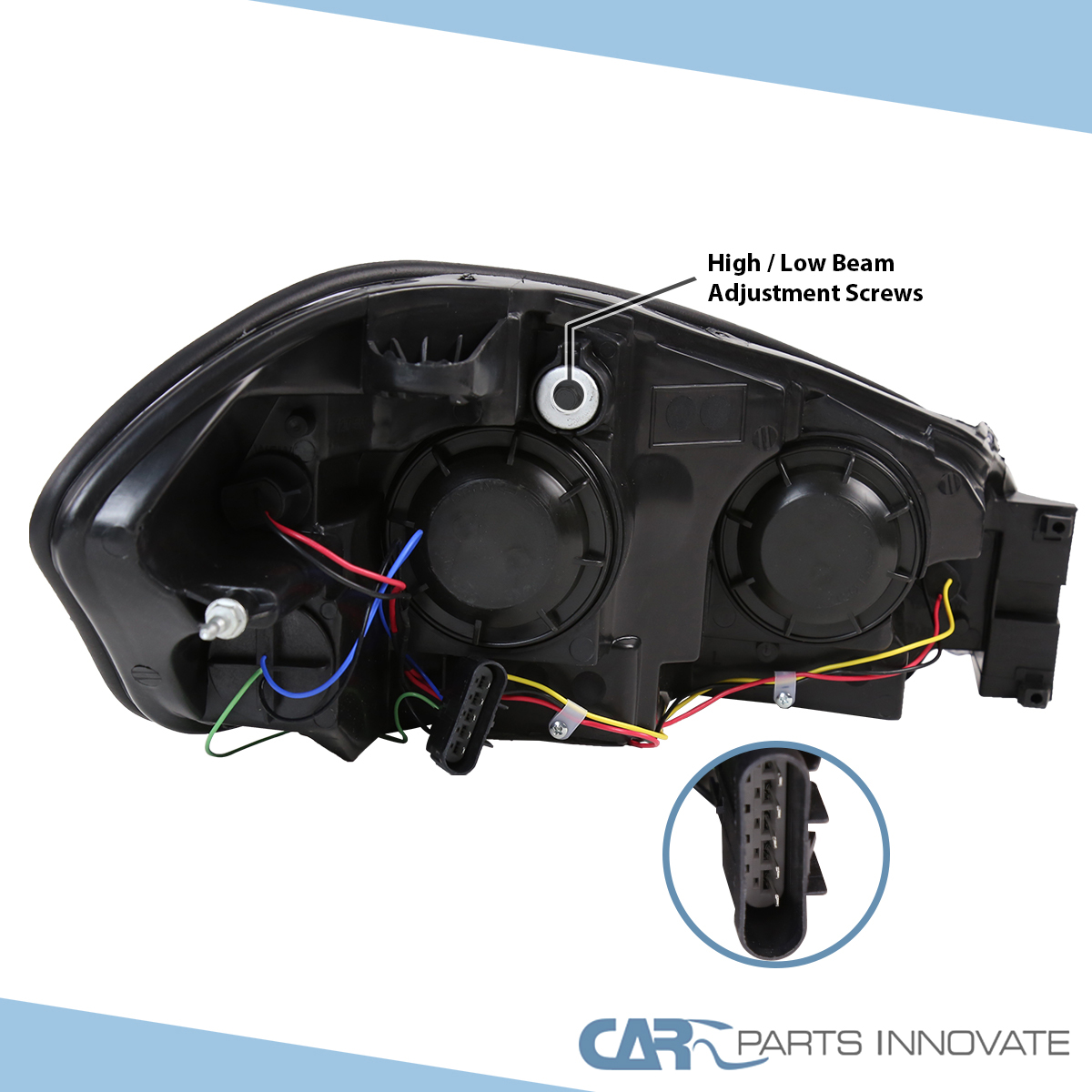 PIT66 Led Drl Headlight, Compatible with 06-13 Chevy Impala / 14-16 Chevrolet Impala Limited / 06-07 Chevy Monte Carlo Headlamp Assembly Accessories Driver & Passenger Side Left and Right Part