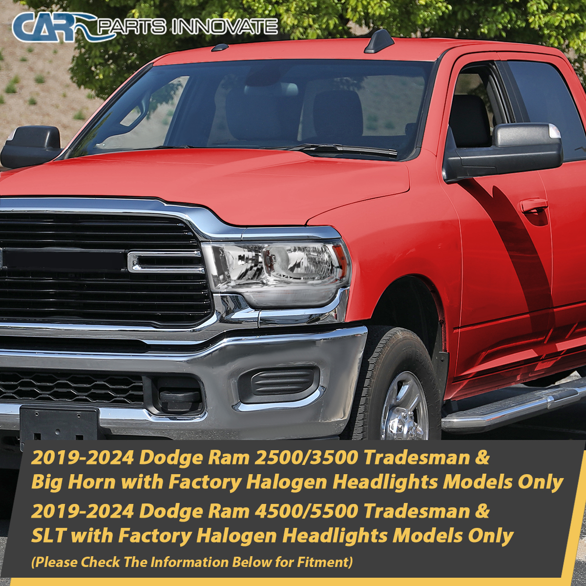 HeadlightsDepot CAPA Certified Left Driver Halogen Headlight For 2013-2024 Ram 1500/2500/3500 & Classic