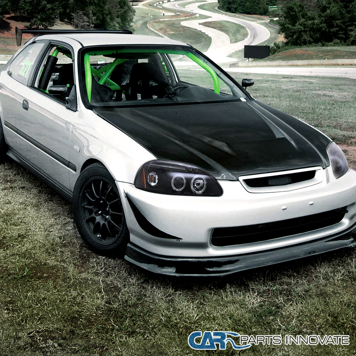 Find 96-98 CIVIC HALO PROJECTOR HEADLIGHTS w/LED STRIP + DAYTIME