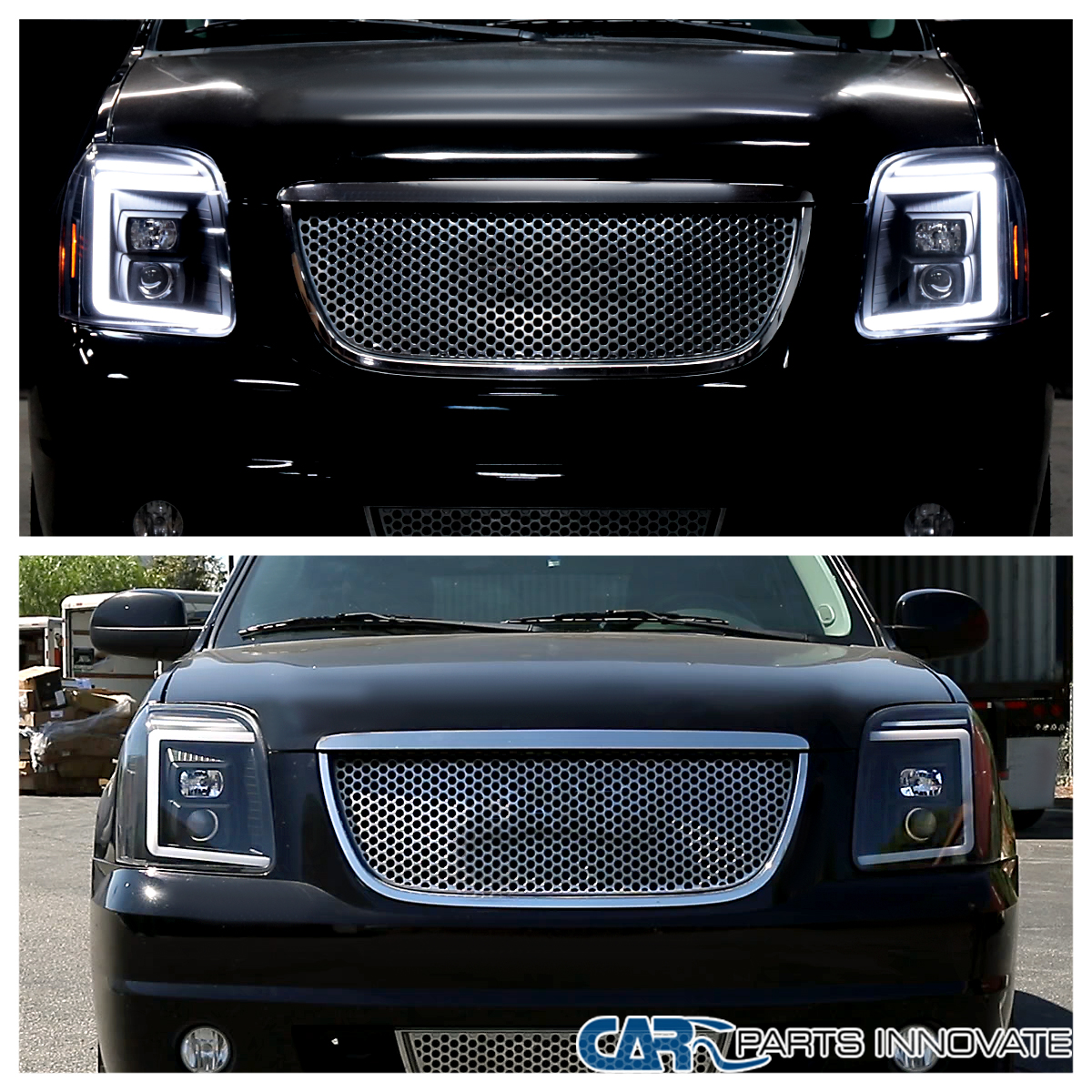 Black Fits 2007-2014 GMC Yukon XL Denali Sequential LED Bar 