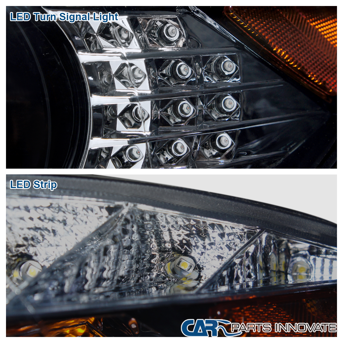 Fit 2006-2008 BMW E90 323i 328i 330i Black LED Halo Projector Headlights Lamps