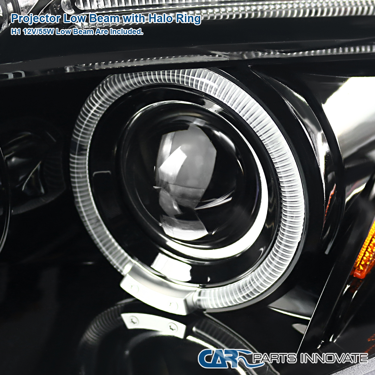 Black LED Halo Projector Headlights For 2006-2012 Mitsubishi Eclipse Pair