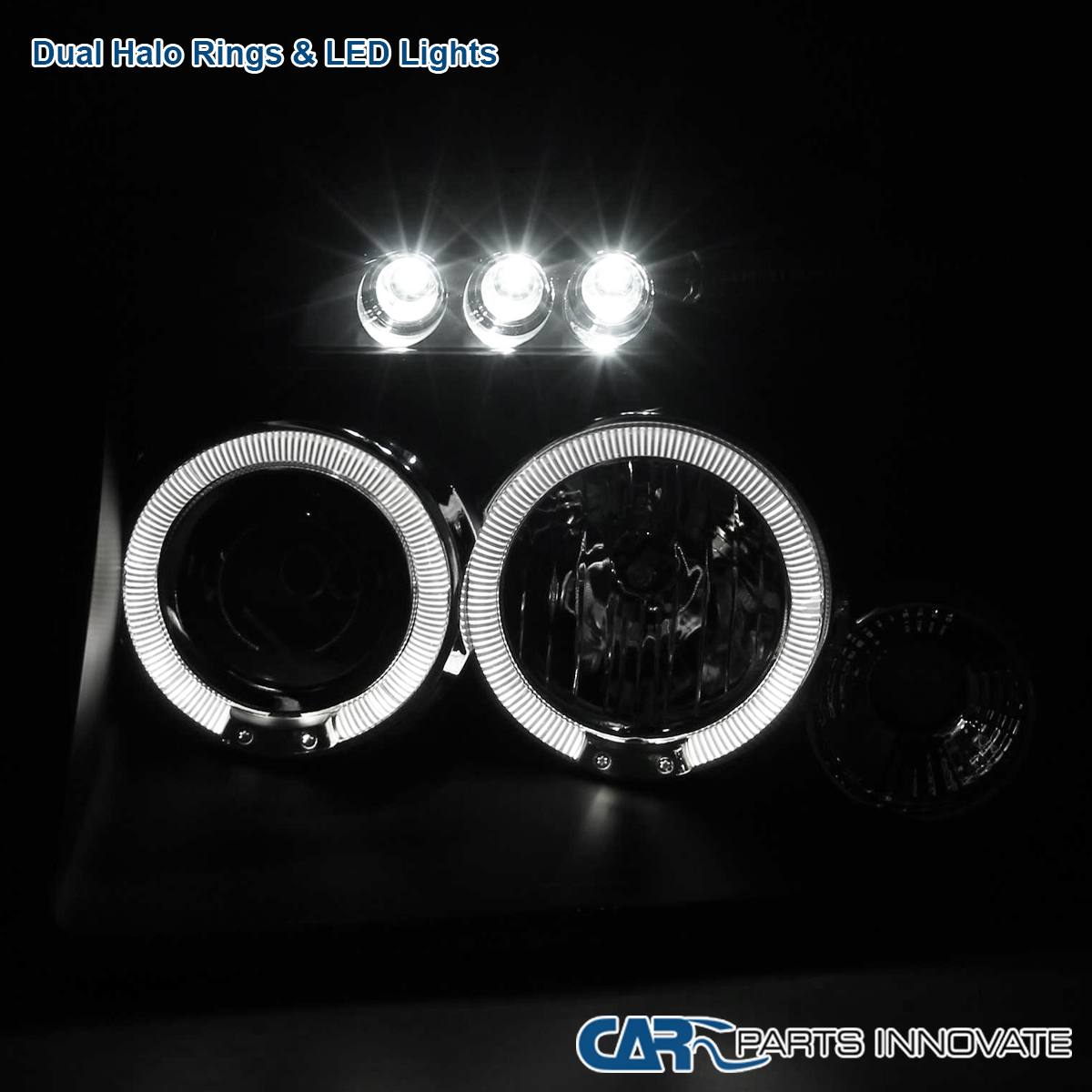 ⭐︎ Fits 2001-2004 Frontier Black LED Halo Projector Headlights