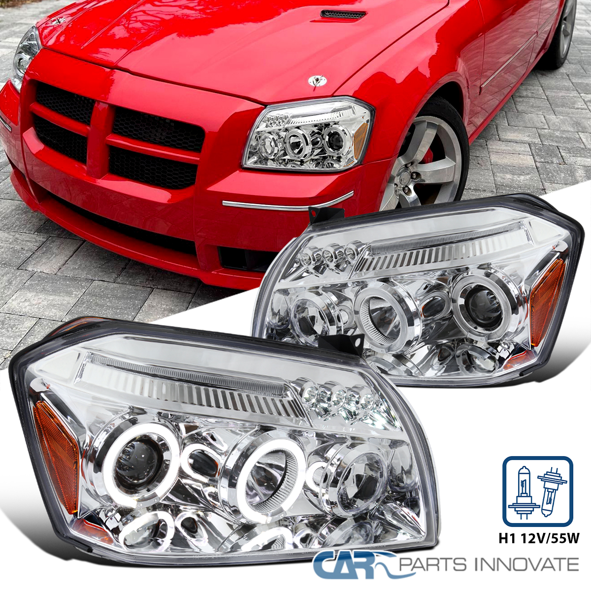 【ブラック/純正タイプ/左右セット】05-07y ダッジ マグナム ヘッドライト ヘッドランプ フロント サイド US バンパー フォグ HB4 HB3 3157 ブラック⁄純正タイプ⁄左右セット05-07y ダッジ マグナム ヘッド