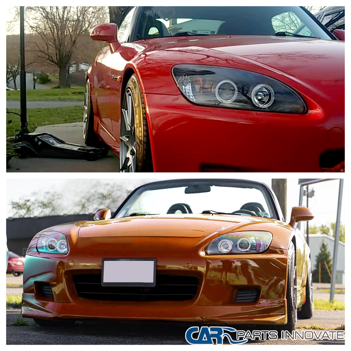 Fit 00-03 Honda S2000 S2K AP1 Black LED Dual Halo Projector