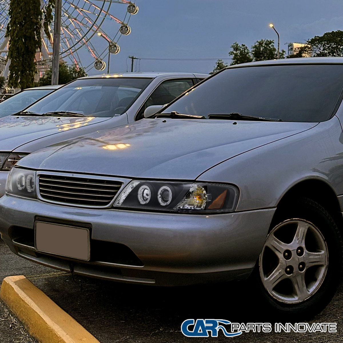 Fit 95-99 Sentra 200SX Black LED Halo Projector Headlights