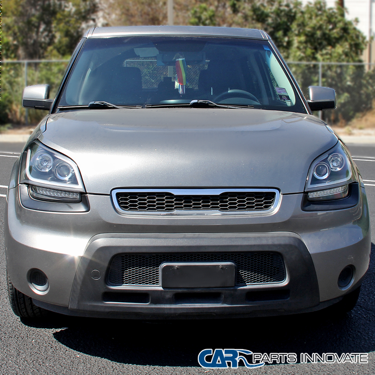 Maxcomotors Smoke Projector Headlights For Kia Soul 2010-2011 | LED Strip DRL | Pair