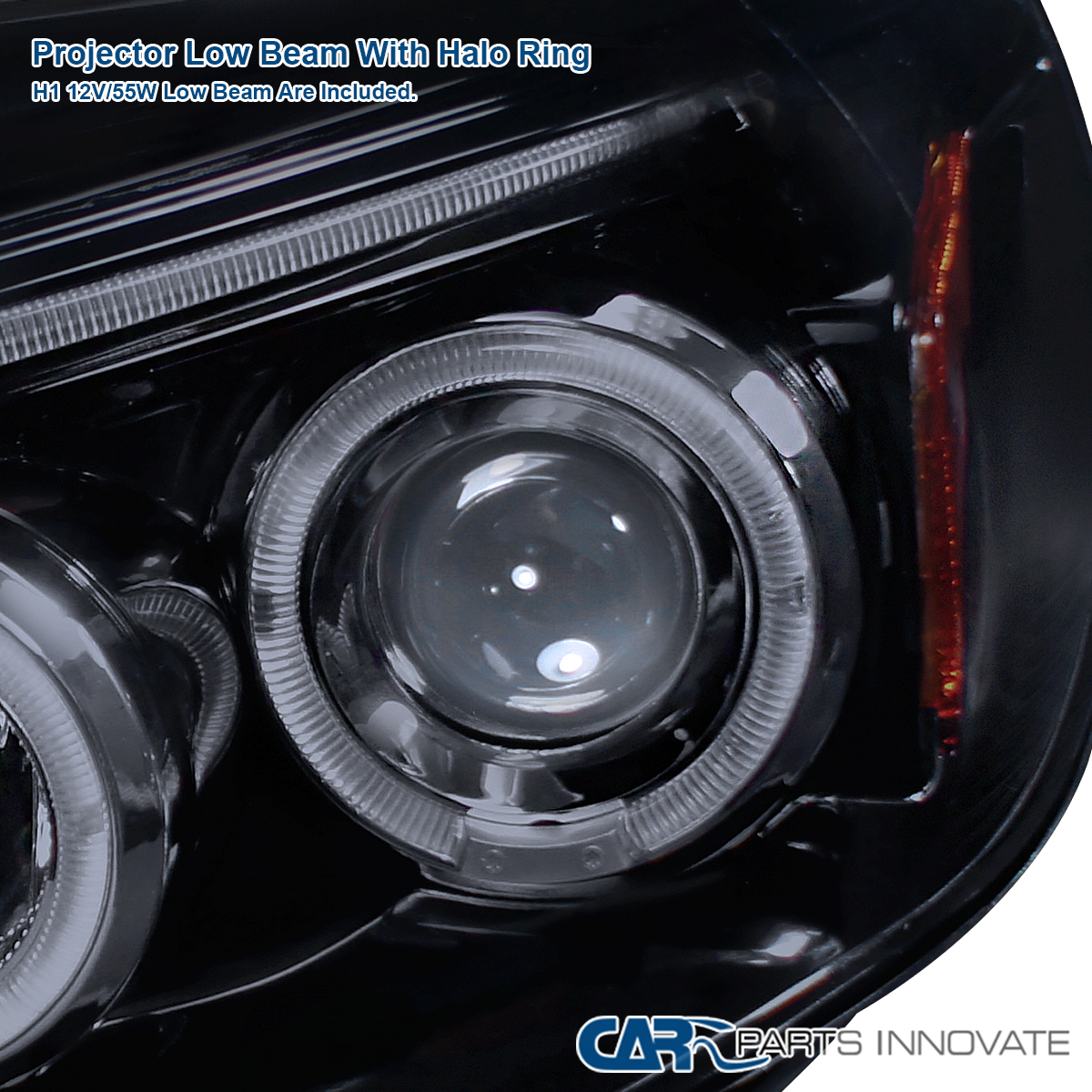 Smoke Projector Headlights Fits 2005-2011 Toyota Tacoma LED Halo Lamp Left+ Right