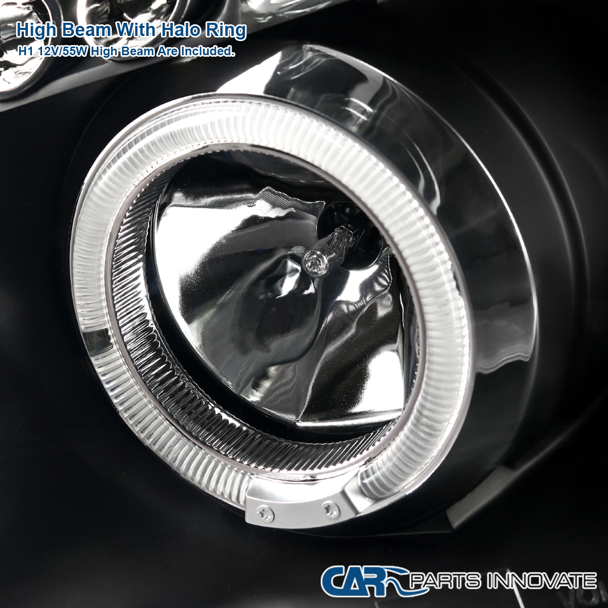 For Nissan 04-15 Titan Armada Black LED DRL Halo Projector Headlights