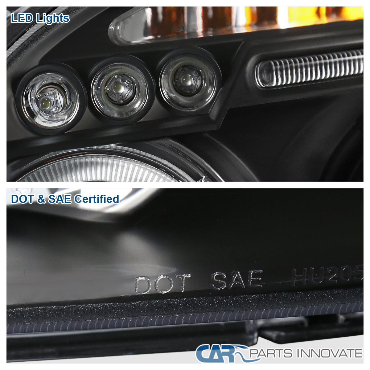Black LED DRL Projector Headlights For 2007 2008 2009 Toyota Camry LH