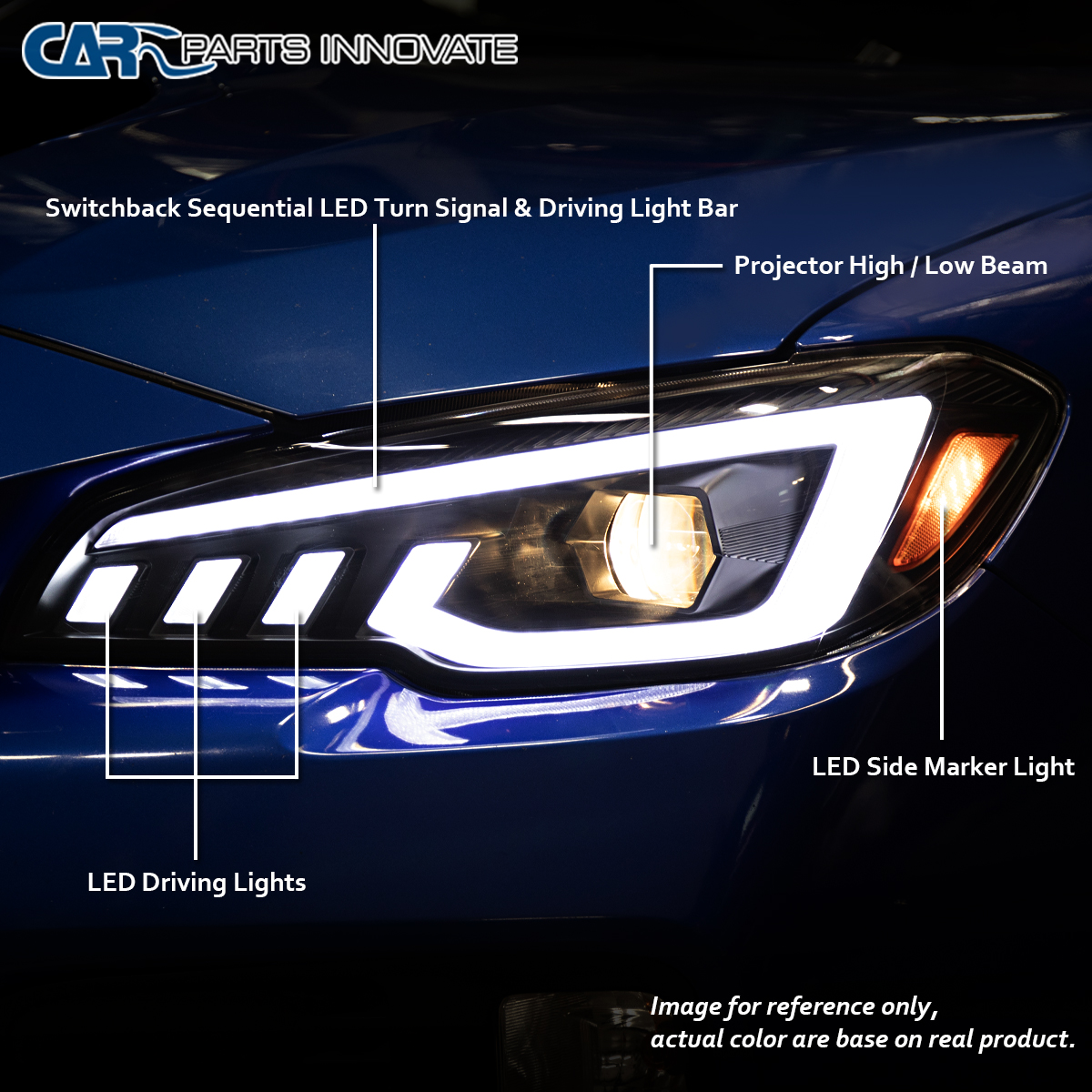 Smoke Projector Headlights Fits 2015-2021 Subaru WRX/WRX STI