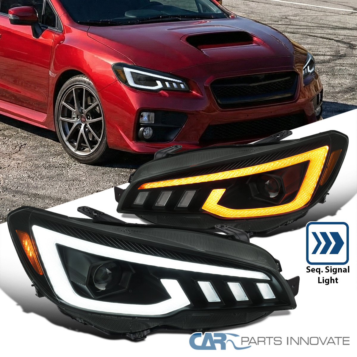 Smoke Projector Headlights Fits 2015-2021 Subaru WRX/WRX STI