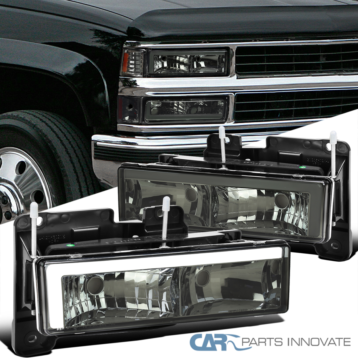 Fit 1988-1998 Chevy GMC C10 C/K Silverado Sierra Black
