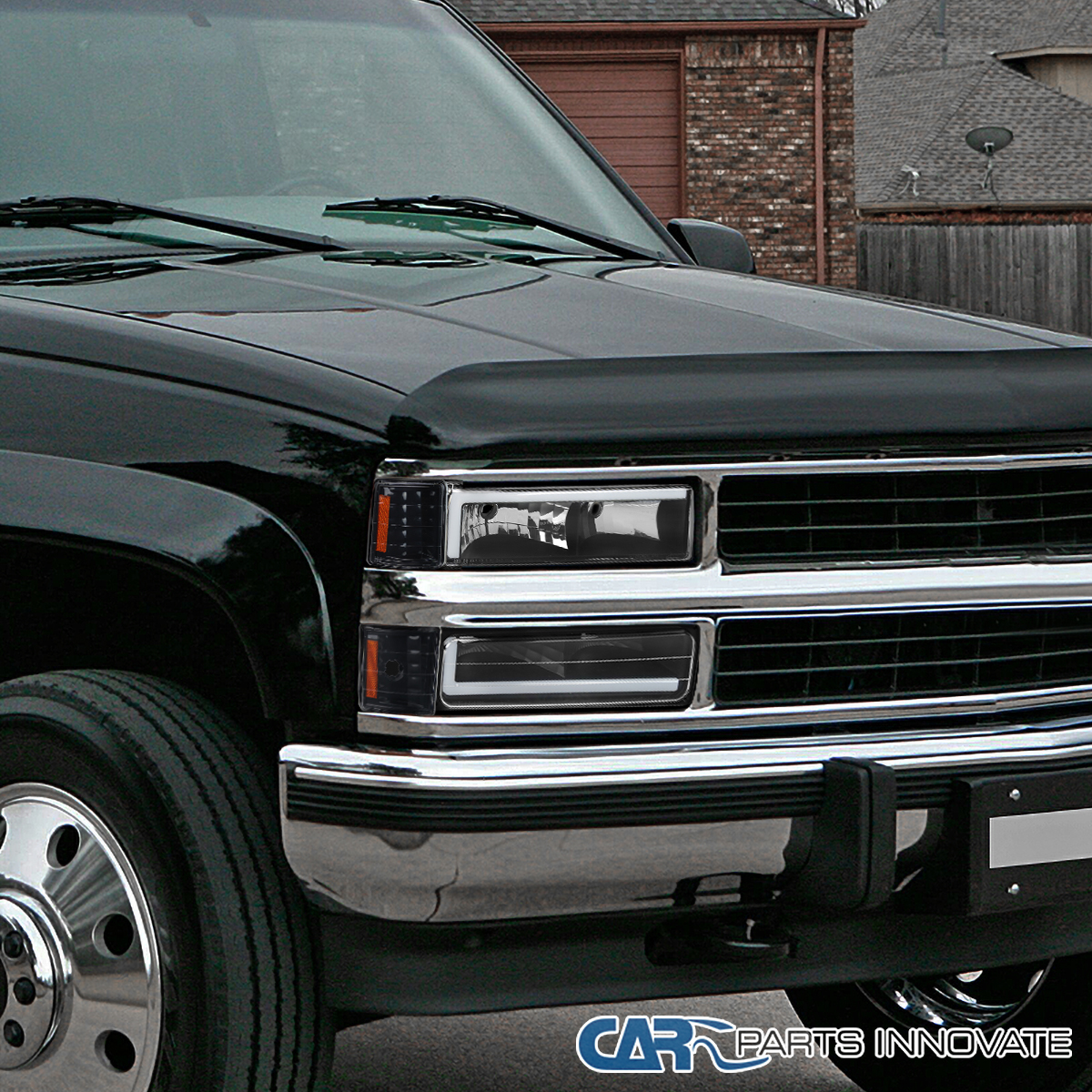 Fit For 88-98 Chevy GMC Sierra C/K Silverado Black LED Tube Headlights Headlamp - Foto 5