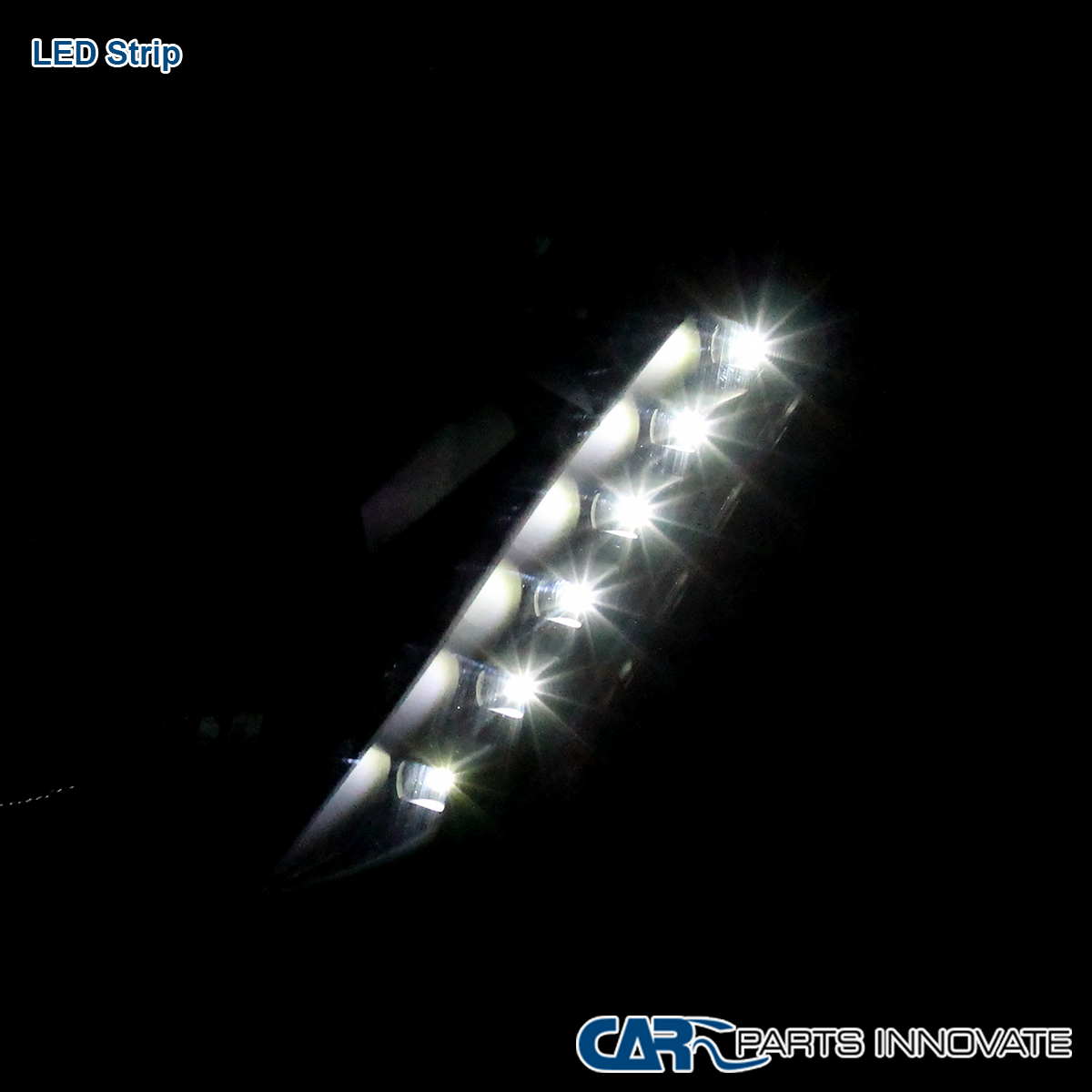 Black Fits 2003-2005 350Z Z33 LED Strip HID Type Projector