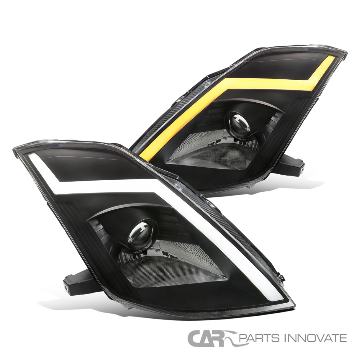Black Fits 2003-2005 350Z Z33 Projector Headlights LED Switchback