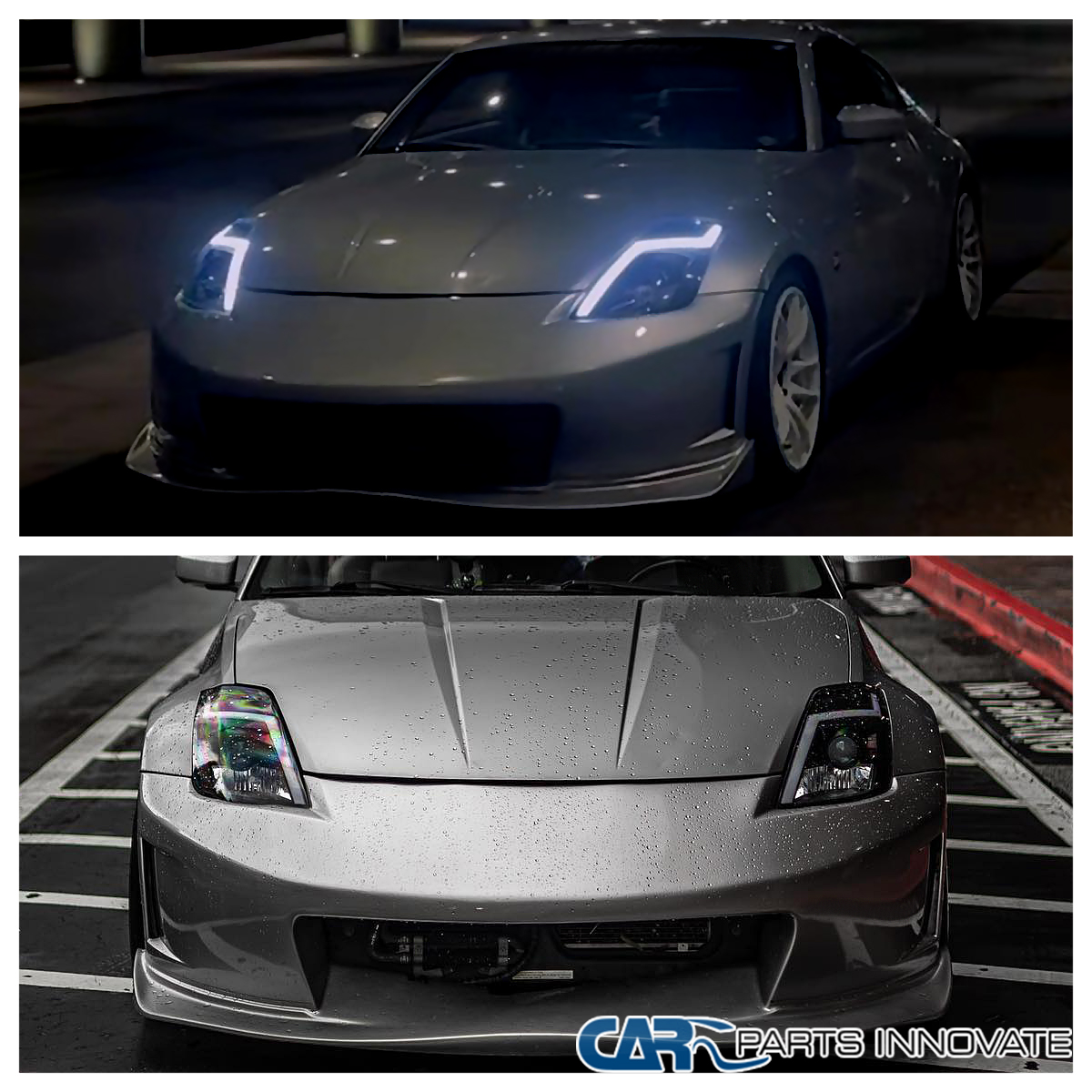 Black Fits 2003-2005 350Z Z33 Projector Headlights LED Switchback