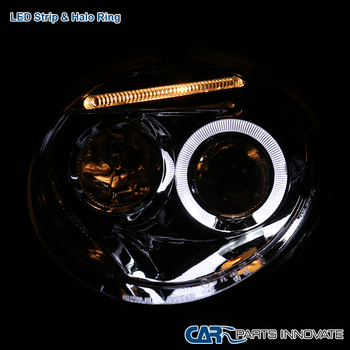 Smoke Projector Headlights For VW Beetle 1998-2005 – Halo Ring, Pair (Left+Right)
