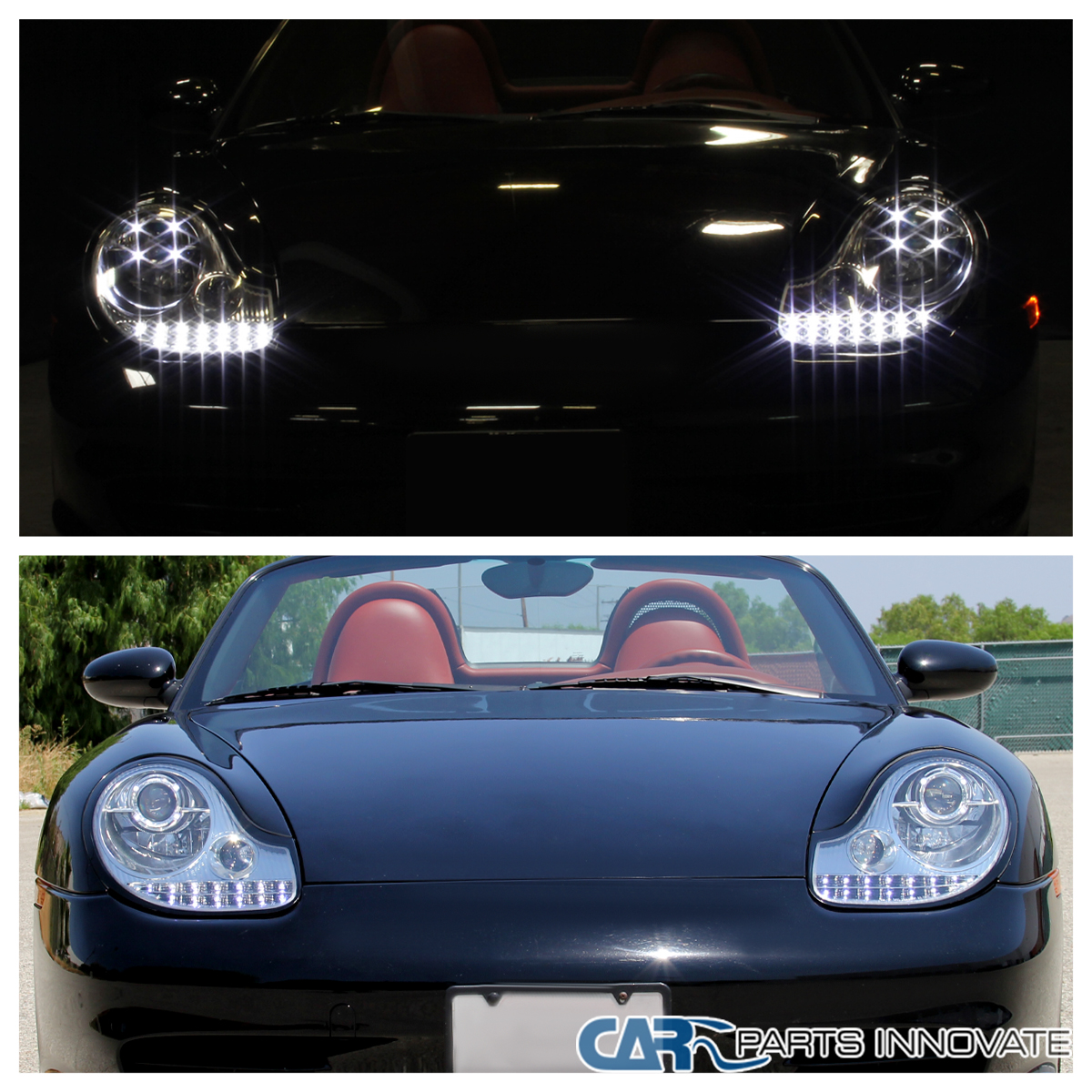 1997-2004 Porsche Boxster 986/911 996 LED Light Strip Projector Headlights w/ LED Turn Signal