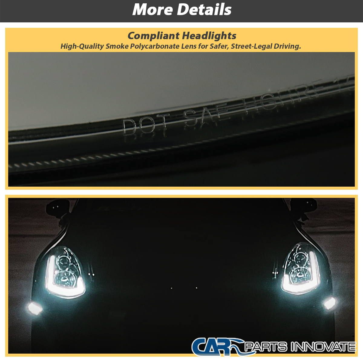 thumbnail image 2 of Superbautoparts Sequential LED Projector Headlights – Smoked Lens, Chrome Housing – For 2003-2007 Infiniti G35 Coupe – 90-Day Warranty 2 of 5