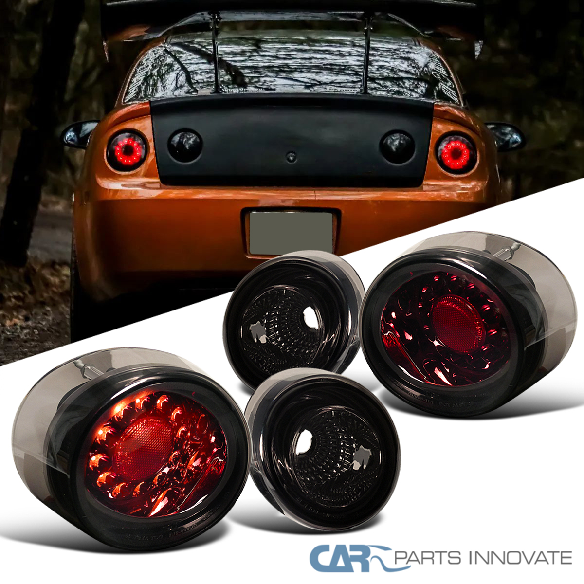 Fits 05-10 Chevy Cobalt 2Dr Coupe Smoke LED Tail Lights Rear