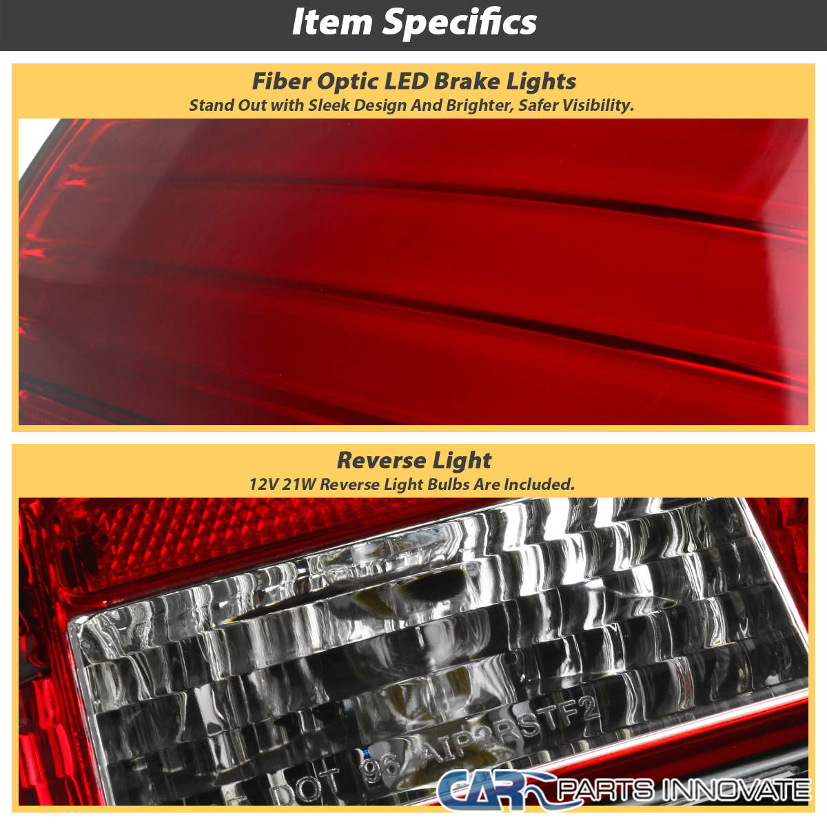 Fit 01-03 BMW E39 5-Series 525i 530i 540i Red/Clear Tail Lights