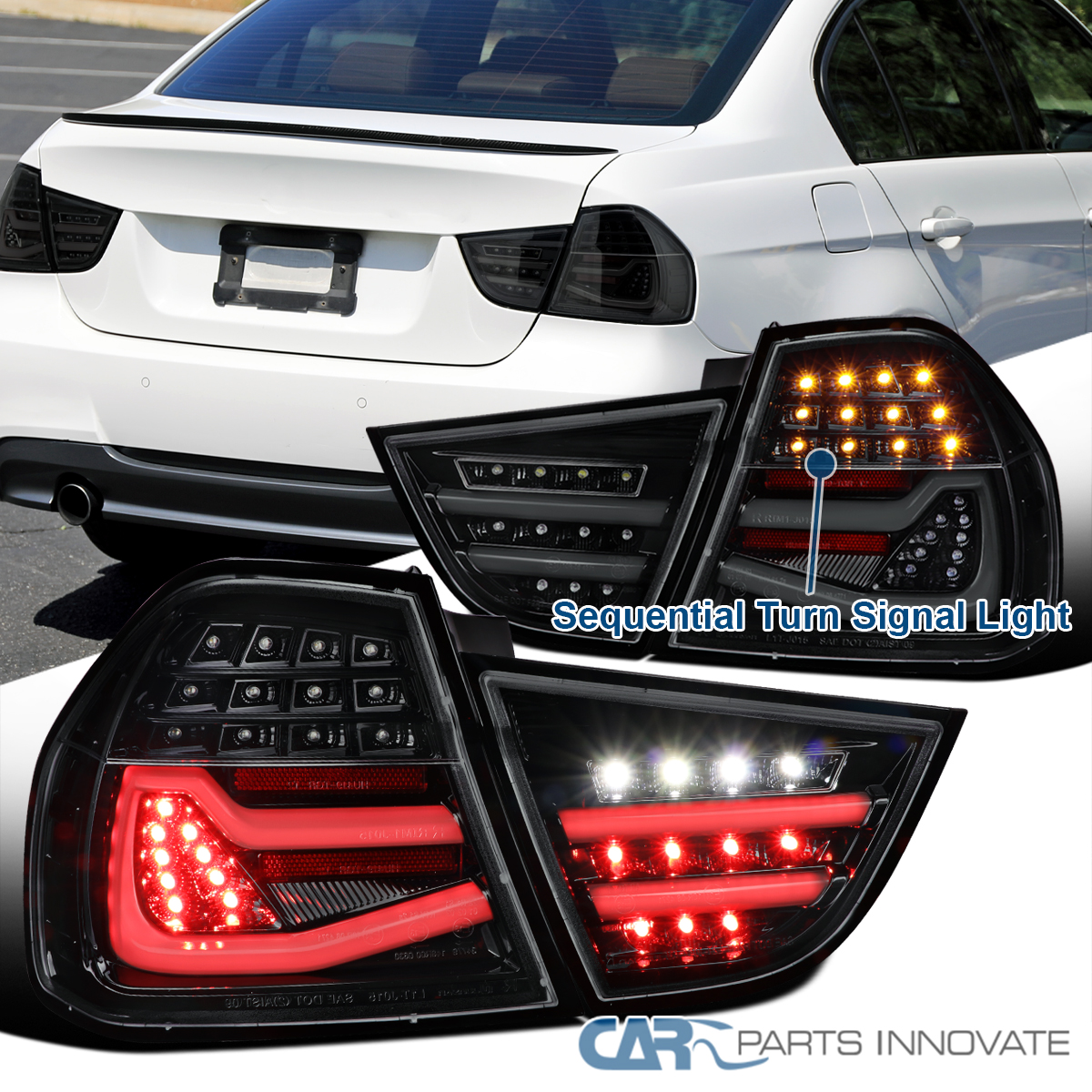 Fit 2009-2011 BMW E90 3-Series 325i 328i Sedan LED Tail Lights 
