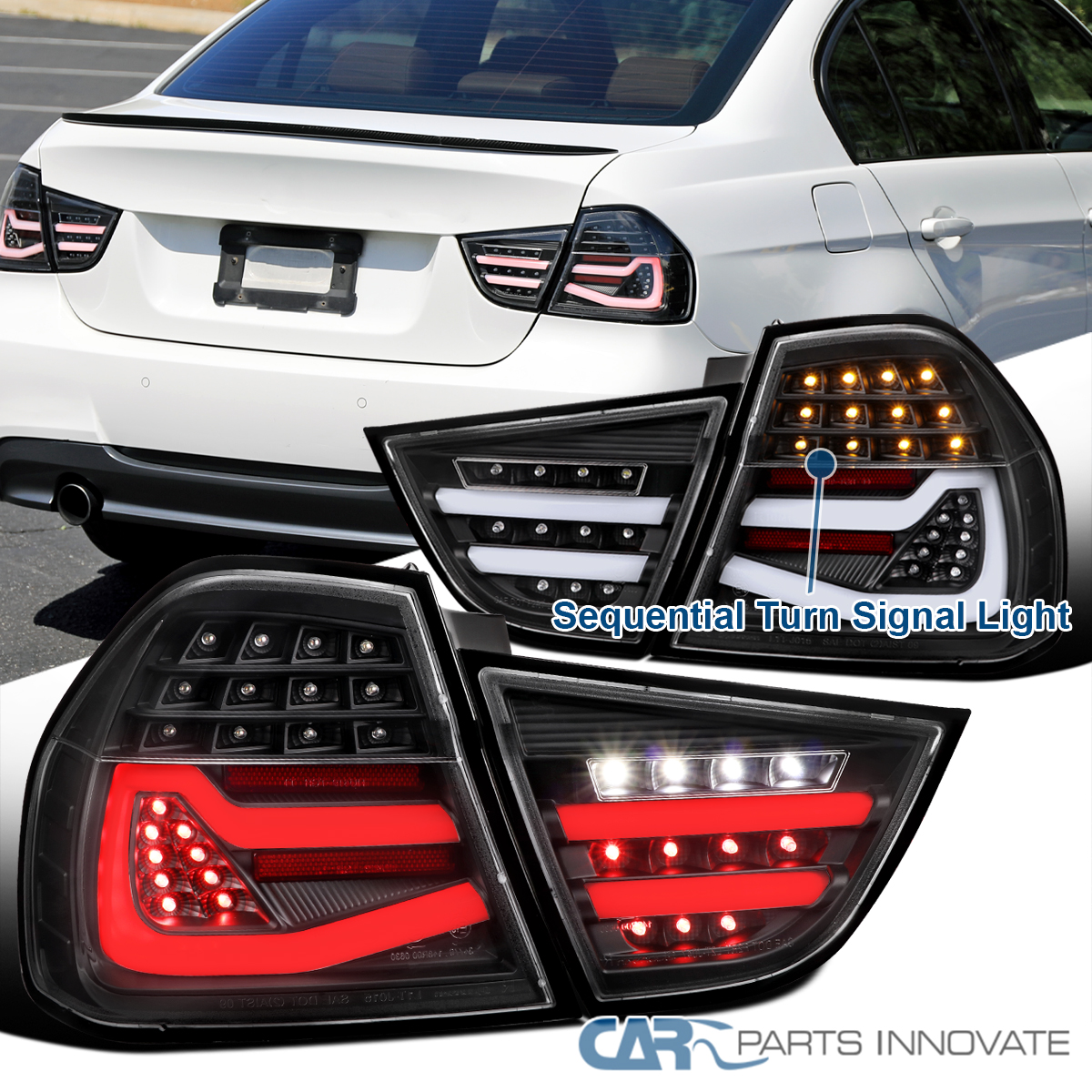 Fit 2009-2011 BMW E90 3-Series 325i 328i Sedan LED Tail Lights