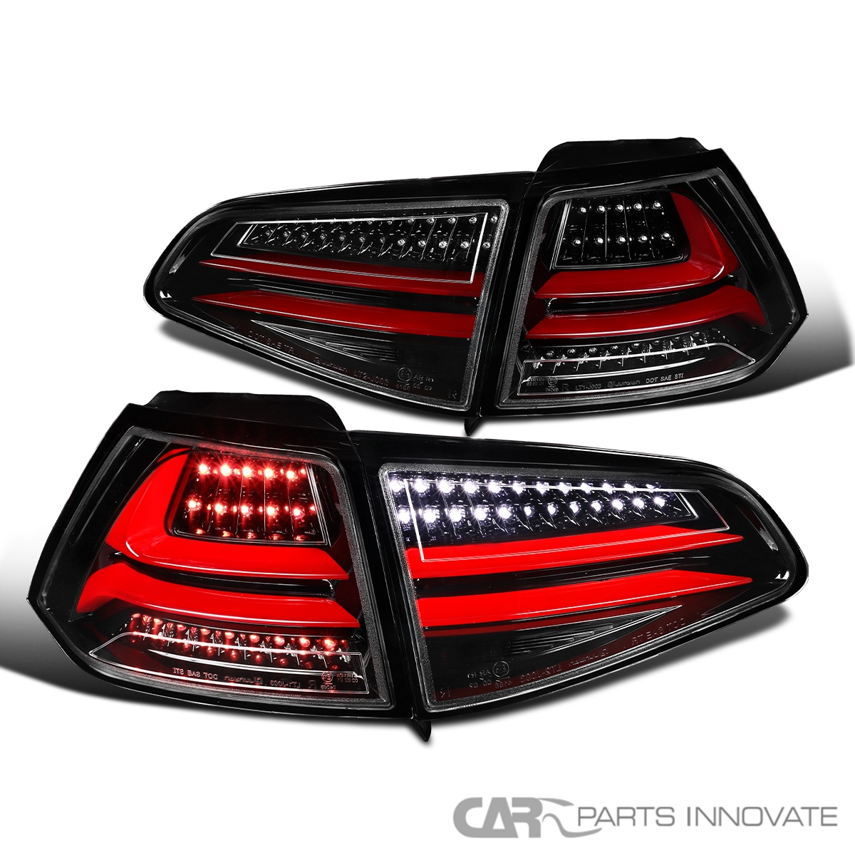 Pearl Black Fit 2015-2017 VW Volkswagen Golf GTI MK7 LED Tail