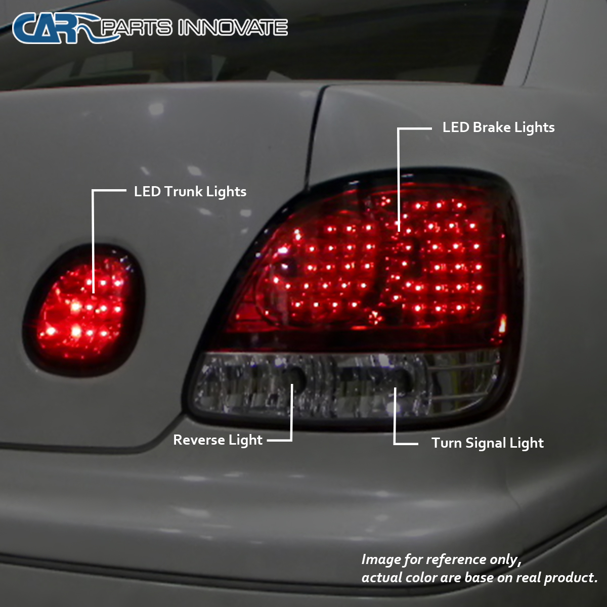 Fits 98-05 Lexus GS300 400 430 Rear Red Clear LED Tail Lights+