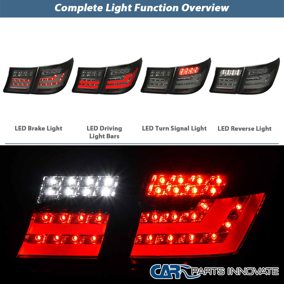 Fits 2007-2009 Lexus LS460 LED Tail Trunk Lamps Rear Brake Lights