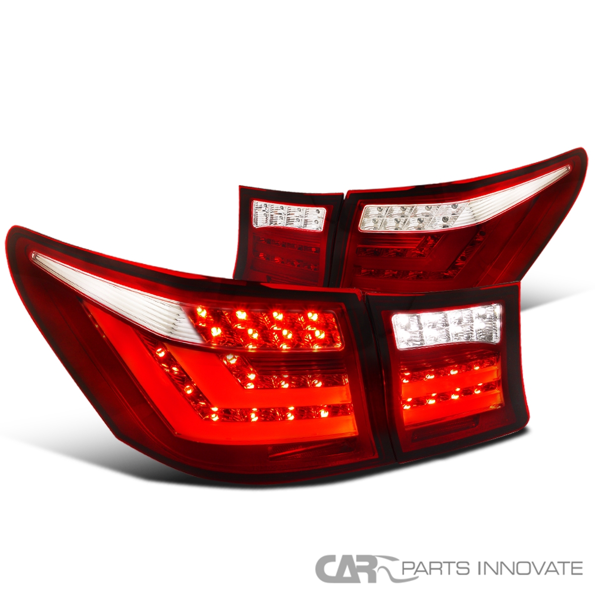 Fits 2007-2009 Lexus LS460 Red/Clear Full LED Tail Lights Brake