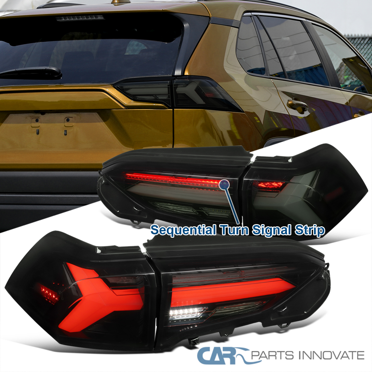 Fit 2019-2024 Toyota RAV4 Sequential LED Tail Light Rear Brake